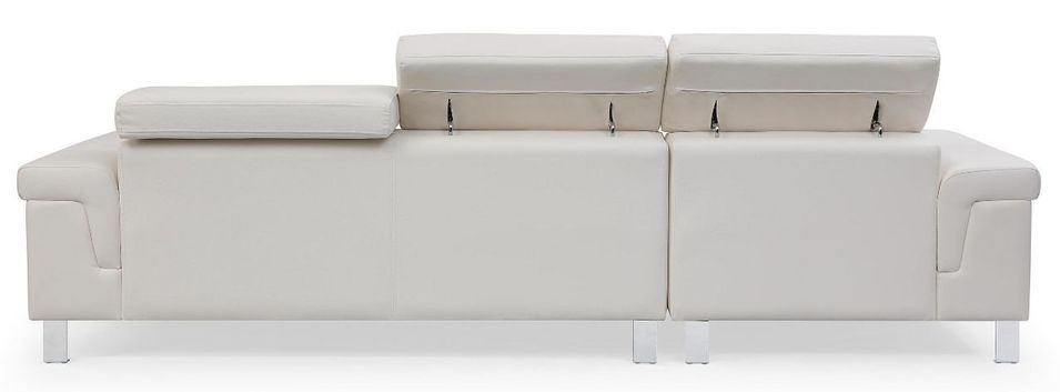 Canapé d'angle gauche en cuir blanc Vixen - Photo n°3