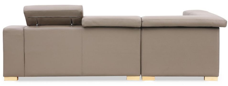 Canapé d'angle gauche en cuir taupe Callyh - Photo n°5