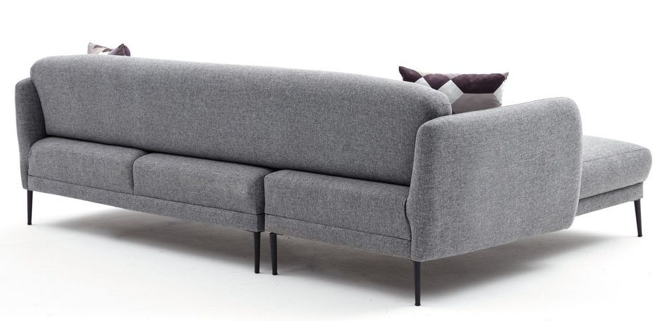 Canapé d'angle gauche moderne tissu gris clair Valiko 265 cm - Photo n°3