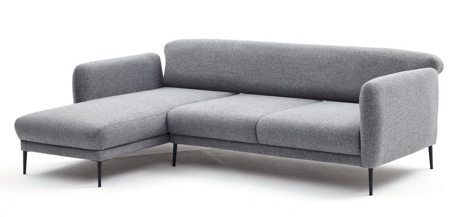 Canapé d'angle gauche moderne tissu gris clair Valiko 265 cm - Photo n°7