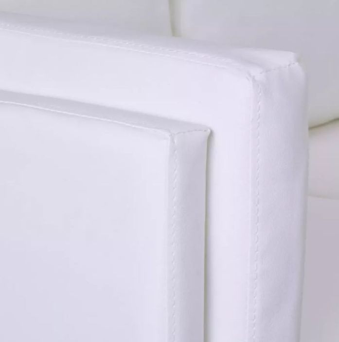 Canapé d'angle gauche simili cuir blanc Fentie - Photo n°3