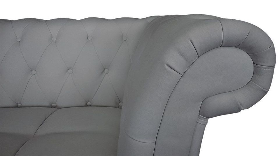 Canapé d'angle gauche simili cuir gris Ritika 240 cm - Photo n°5