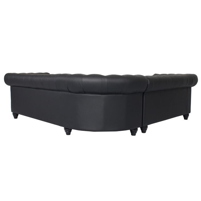 Canapé d'angle gauche simili cuir noir Vatsi - Photo n°3