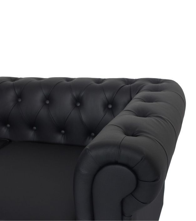 Canapé d'angle gauche simili cuir noir Vatsi - Photo n°4