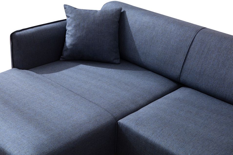 Canapé d'angle gauche tissu bleu Bellano 270 cm - Photo n°5