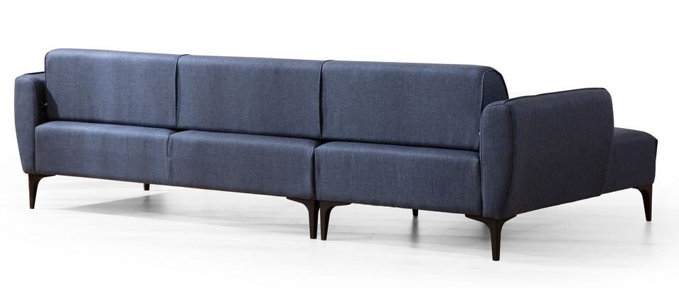 Canapé d'angle gauche tissu bleu Bellano 270 cm - Photo n°7