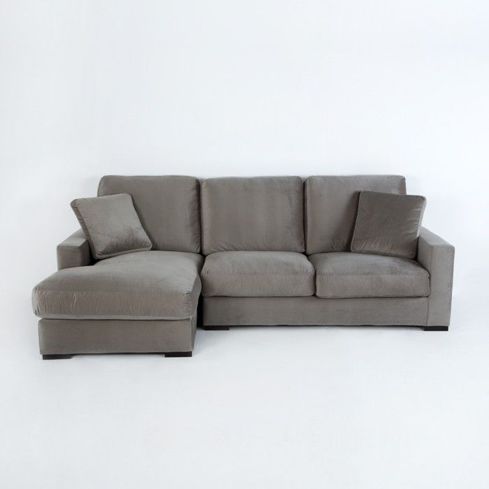 Canapé d'angle gauche tissu gris Amoux - Photo n°1