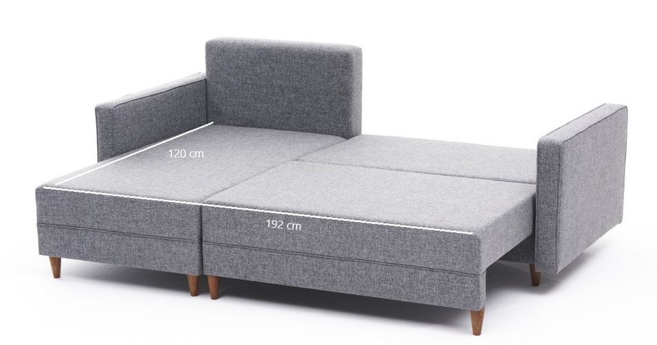 Canapé d'angle gauche tissu gris clair Klina 215 cm - Photo n°8