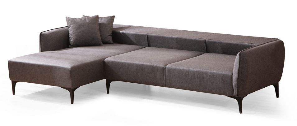 Canapé d'angle gauche tissu gris foncé Bellano 270 cm - Photo n°6