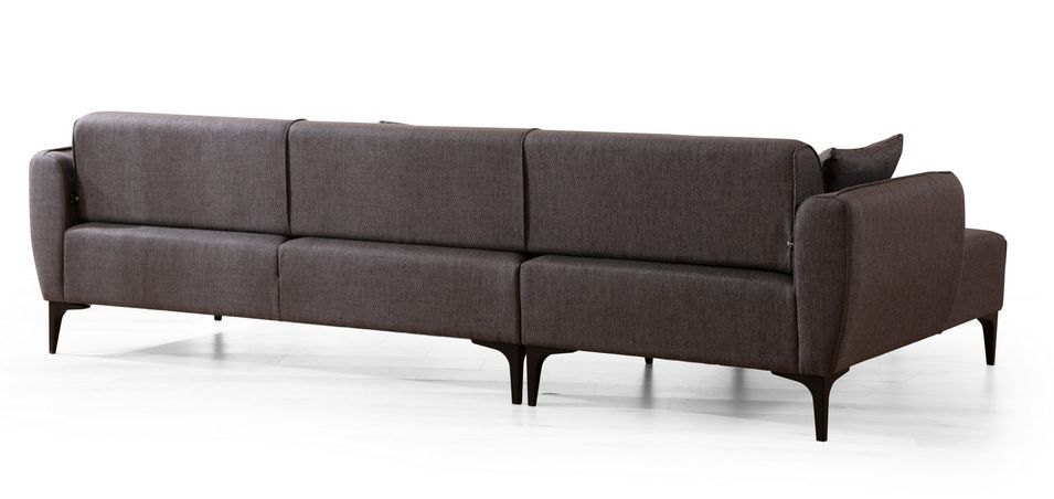 Canapé d'angle gauche tissu gris foncé Bellano 270 cm - Photo n°7
