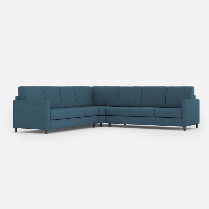 Canapé d'angle moderne italien tissu bleu Korane - 5 tailles - Photo n°13