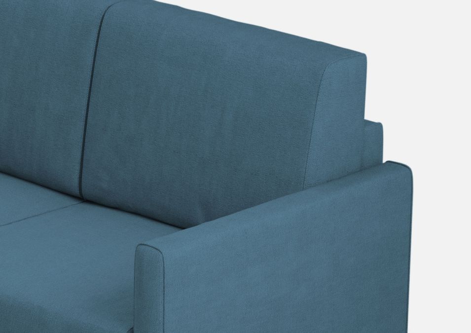 Canapé d'angle moderne italien tissu bleu Korane - 5 tailles - Photo n°14