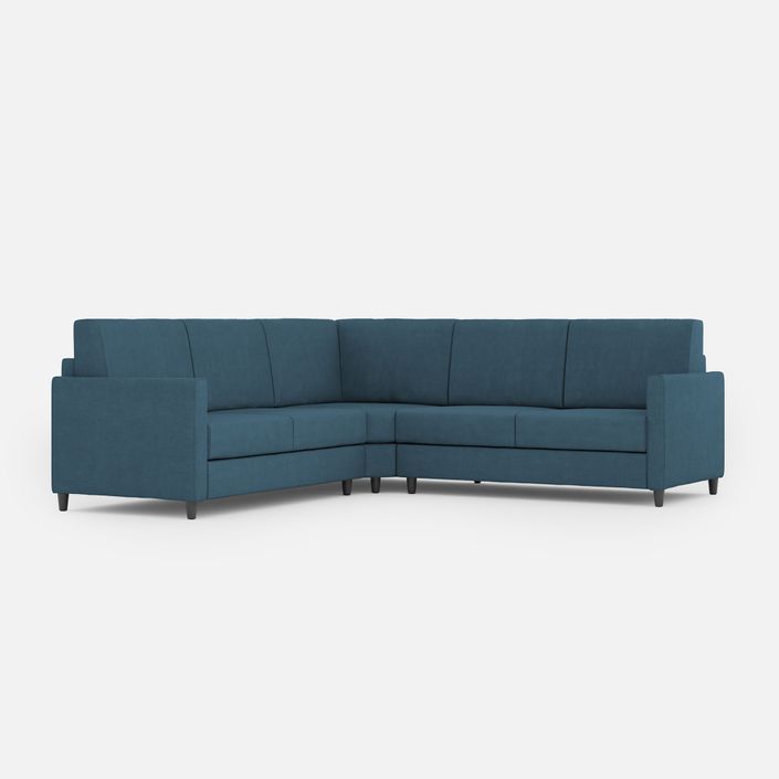 Canapé d'angle moderne italien tissu bleu Korane - 5 tailles - Photo n°5