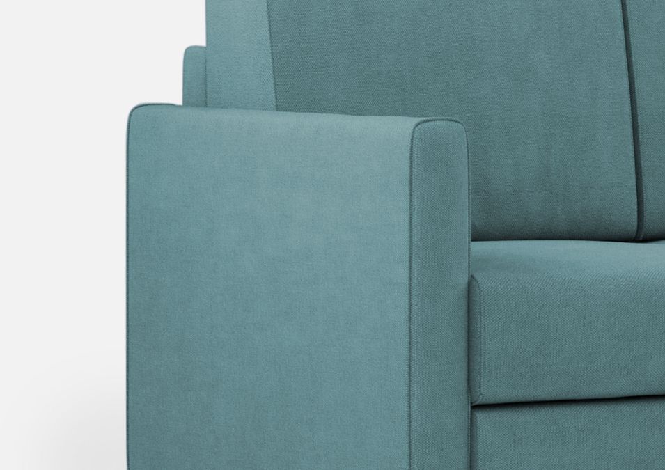 Canapé d'angle moderne italien tissu bleu pétrole Korane - 5 tailles - Photo n°16