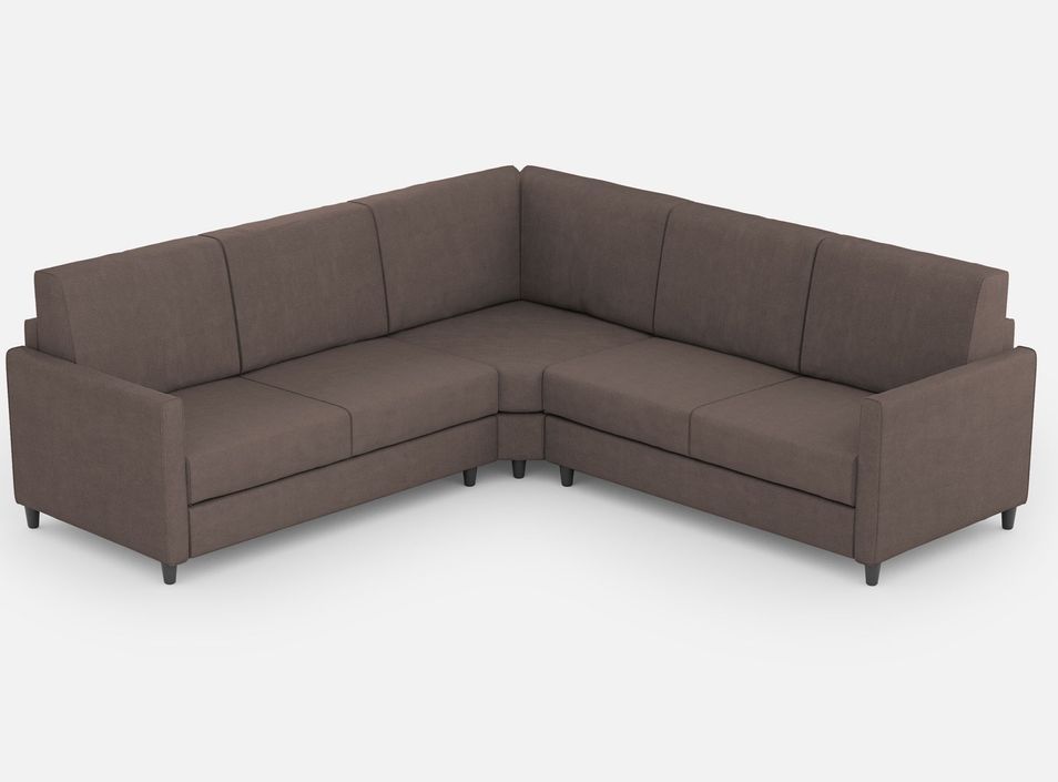 Canapé d'angle moderne italien tissu marron Korane - 5 tailles - Photo n°11