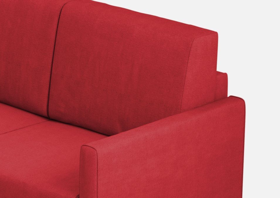 Canapé droit moderne italien tissu rouge Korane - 3 tailles - Photo n°16