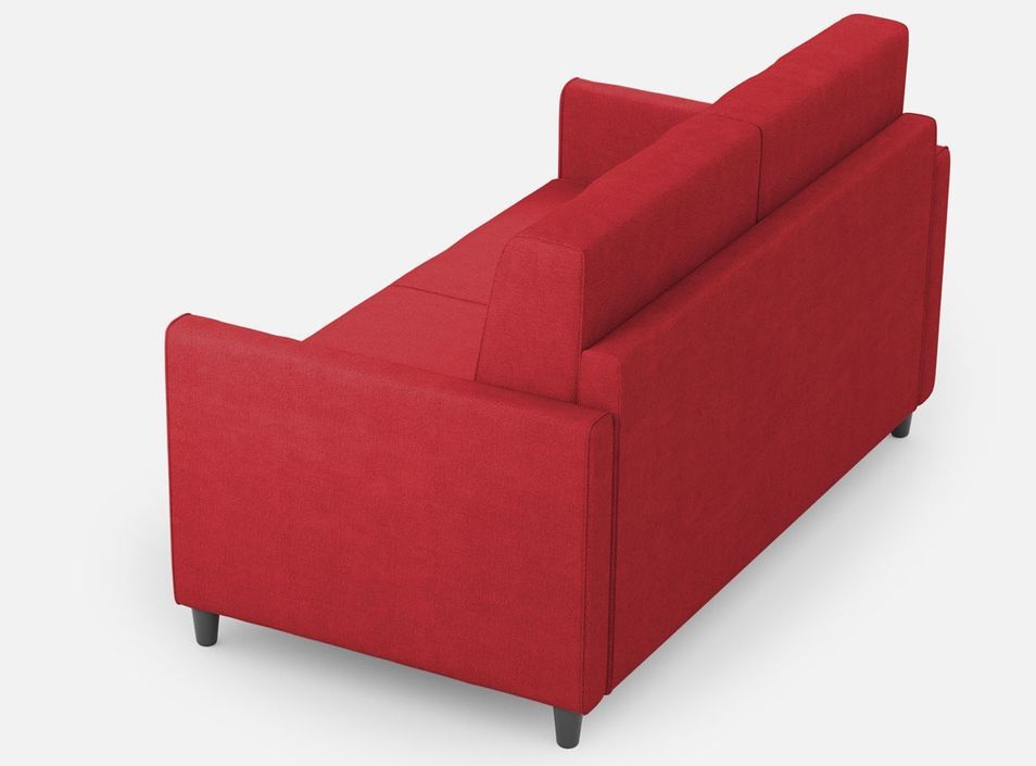 Canapé droit moderne italien tissu rouge Korane - 3 tailles - Photo n°4