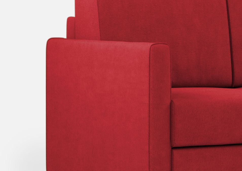Canapé droit moderne italien tissu rouge Korane - 3 tailles - Photo n°7