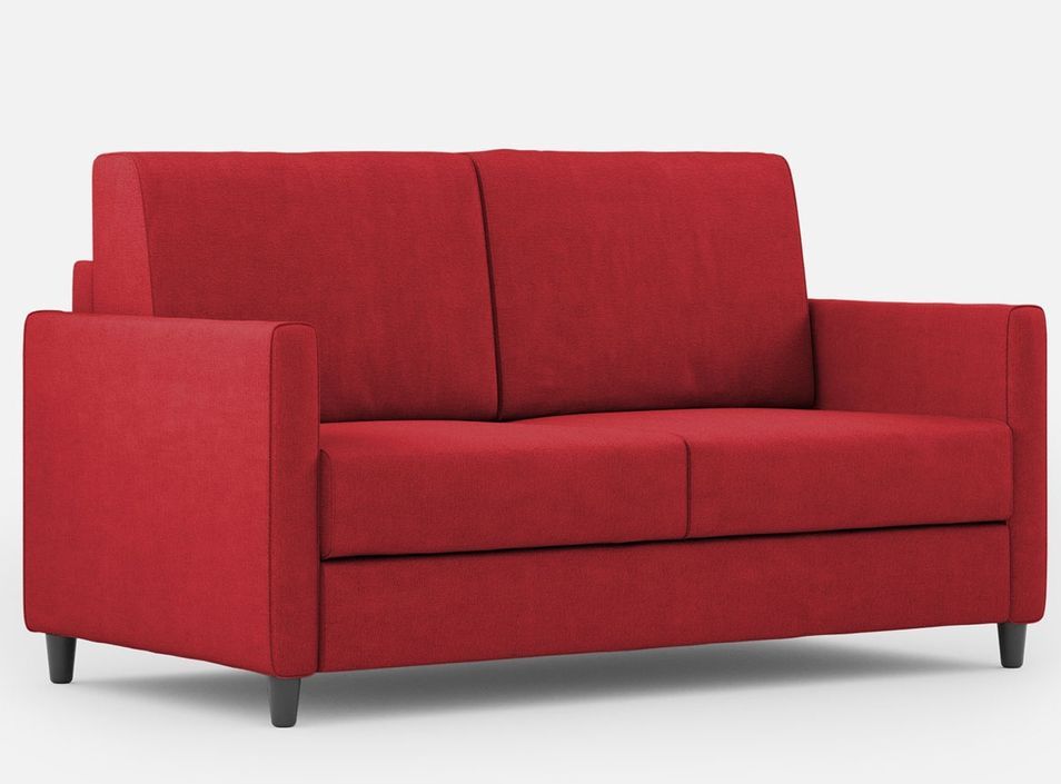 Canapé droit moderne italien tissu rouge Korane - 3 tailles - Photo n°12