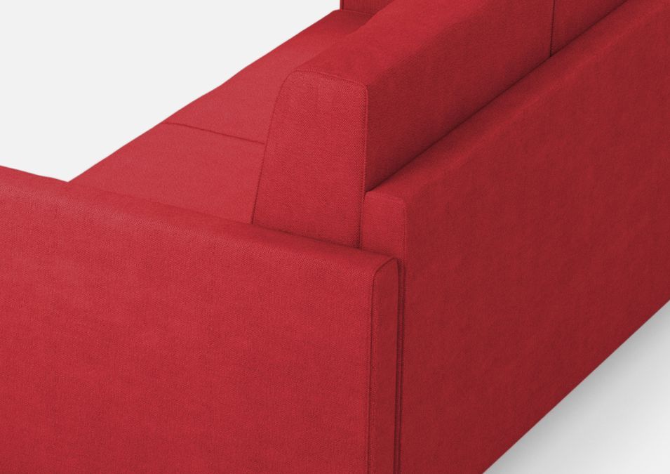Canapé droit moderne italien tissu rouge Korane - 3 tailles - Photo n°9