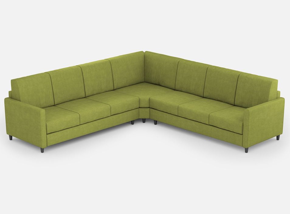 Canapé d'angle moderne italien tissu vert pistache Korane - 5 tailles - Photo n°11