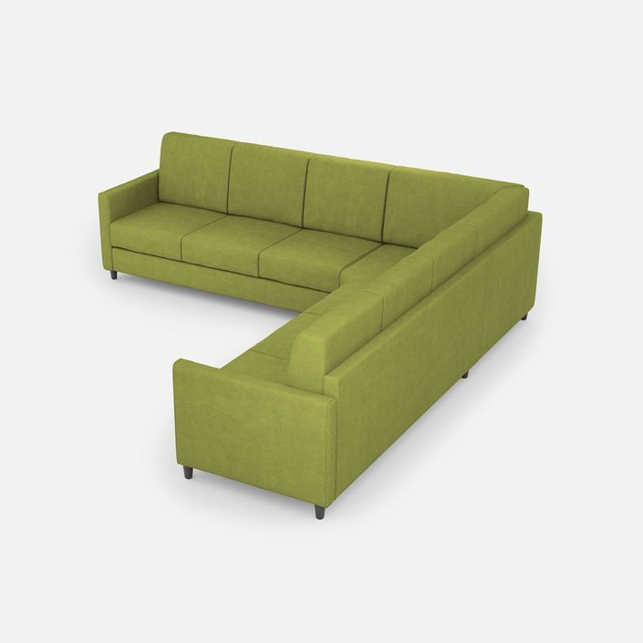 Canapé d'angle moderne italien tissu vert pistache Korane - 5 tailles - Photo n°14