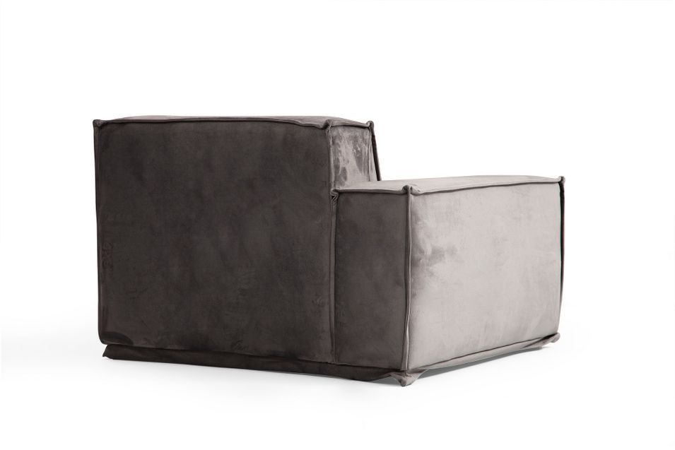 Canapé d'angle modulable velours gris Kego L 300 x P 190 cm - Photo n°8