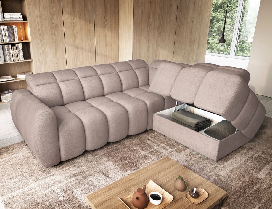 Canapé d’angle tissu Boboon – Convertible et coffre - Photo n°3