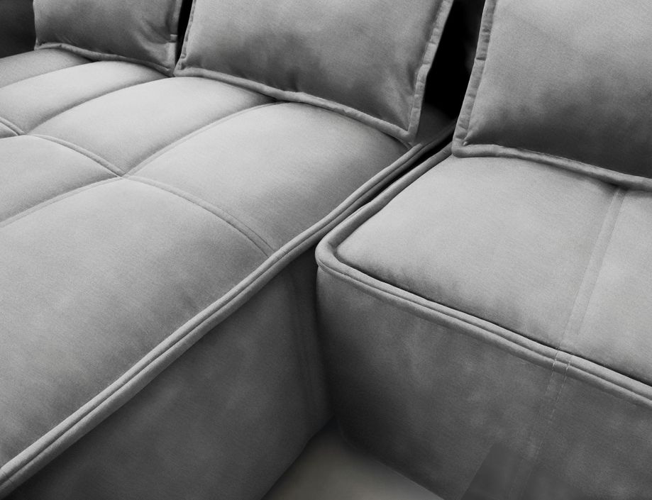 Canapé d’angle tissu effet cuir Kampus – Convertible et rangement - Photo n°6