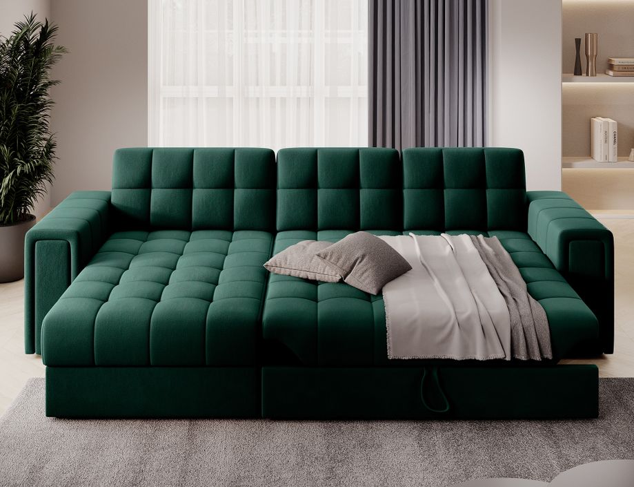 Canapé d’angle velours reversible et convertible Klumann – Élégance et praticité - Photo n°11