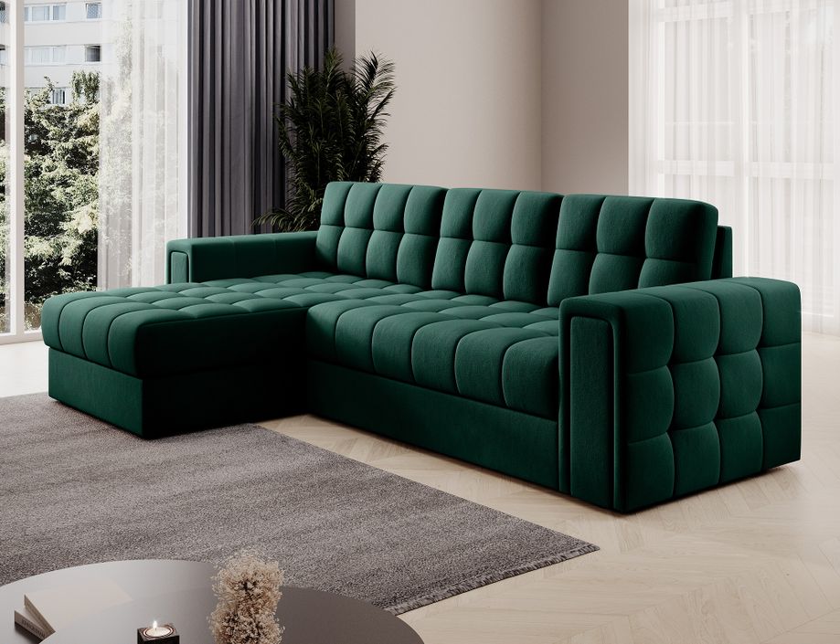 Canapé d’angle velours reversible et convertible Klumann – Élégance et praticité - Photo n°13