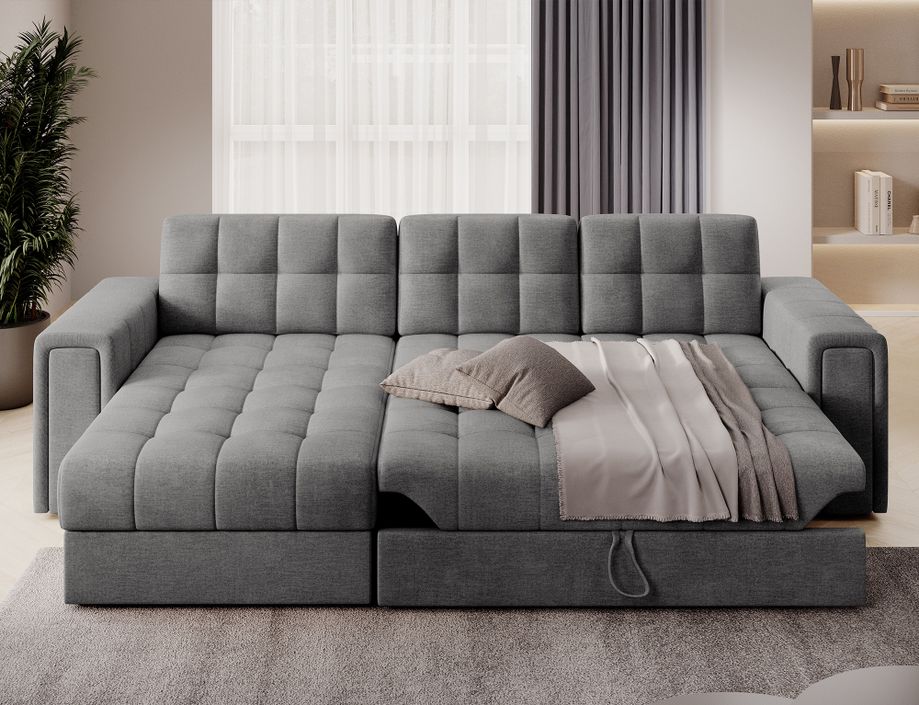 Canapé d’angle velours reversible et convertible Klumann – Élégance et praticité - Photo n°4