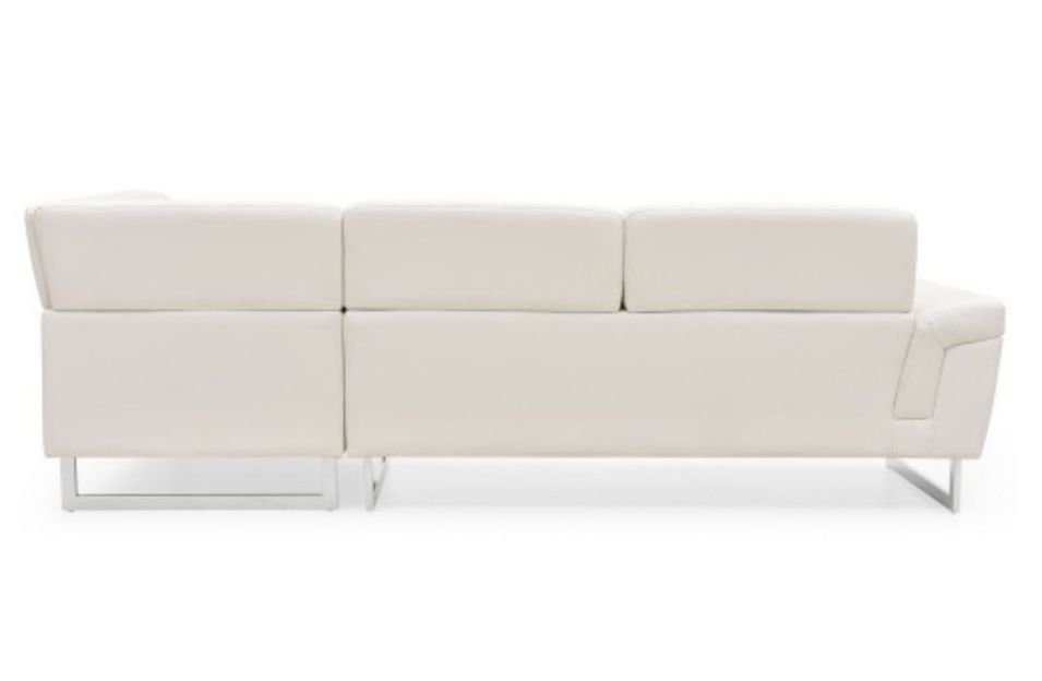 Canapé design angle droit simili cuir blanc Kima - Photo n°4