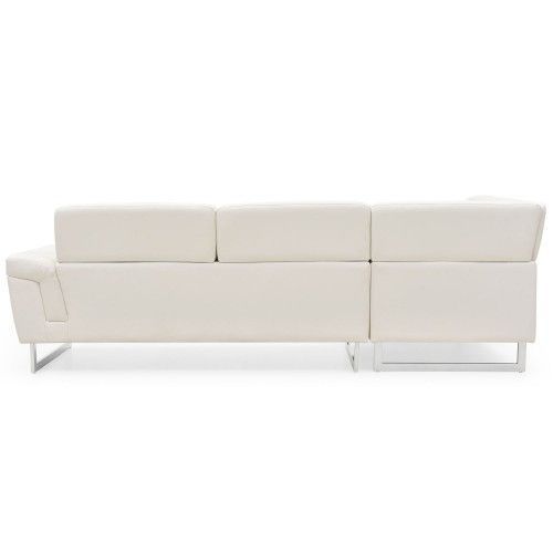 Canapé design angle gauche simili cuir blanc Kima - Photo n°2
