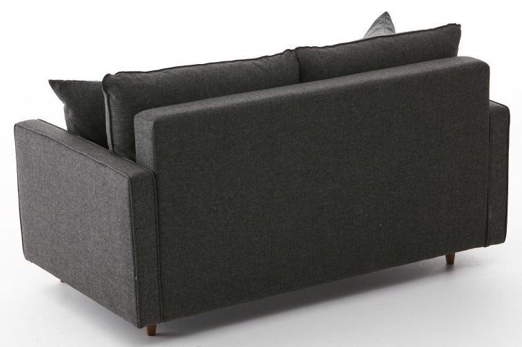 Canapé droit 2 places tissu gris anthracite Melano 155 cm - Photo n°3