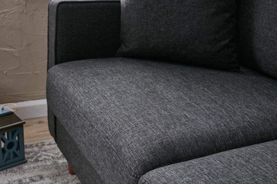 Canapé droit 2 places tissu gris anthracite Melano 155 cm - Photo n°8