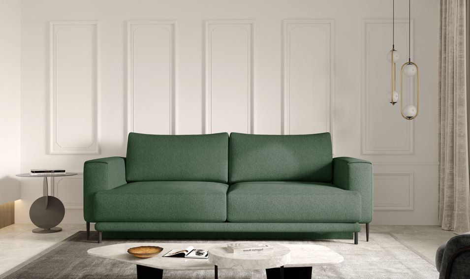 Canapé droit convertible coffre tissu Davina 248 cm - Photo n°3