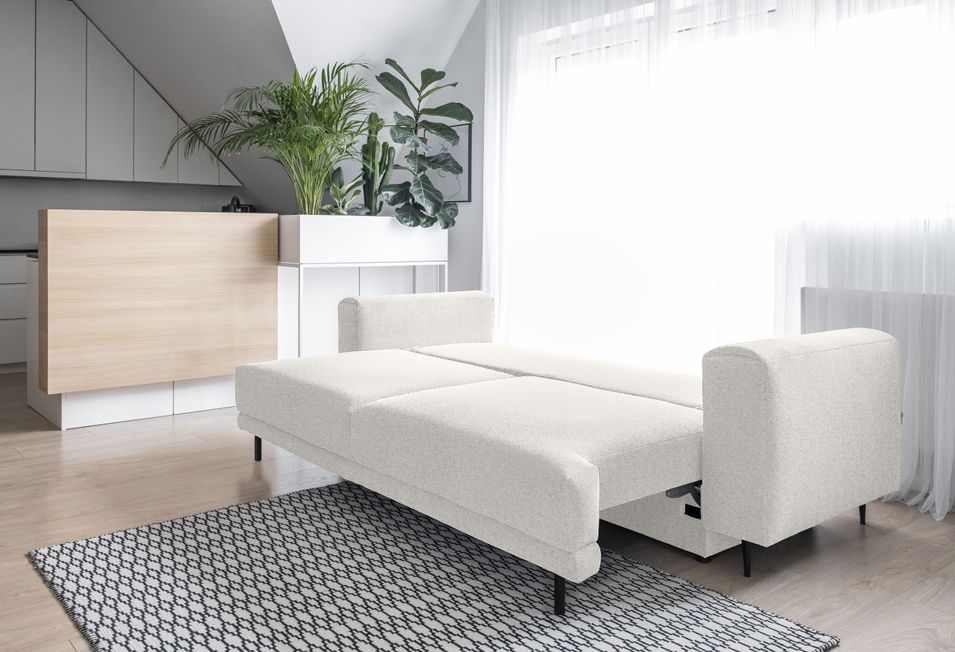 Canapé droit convertible coffre tissu Davina 248 cm - Photo n°8