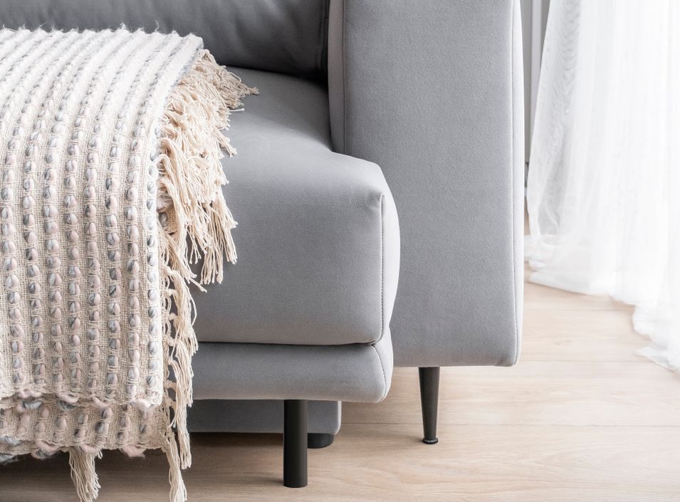 Canapé droit convertible coffre tissu velours Davina 248 cm - Photo n°9