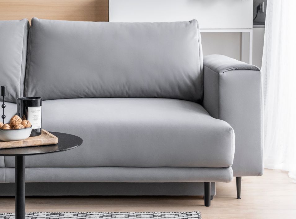 Canapé droit convertible coffre tissu velours Davina 248 cm - Photo n°11