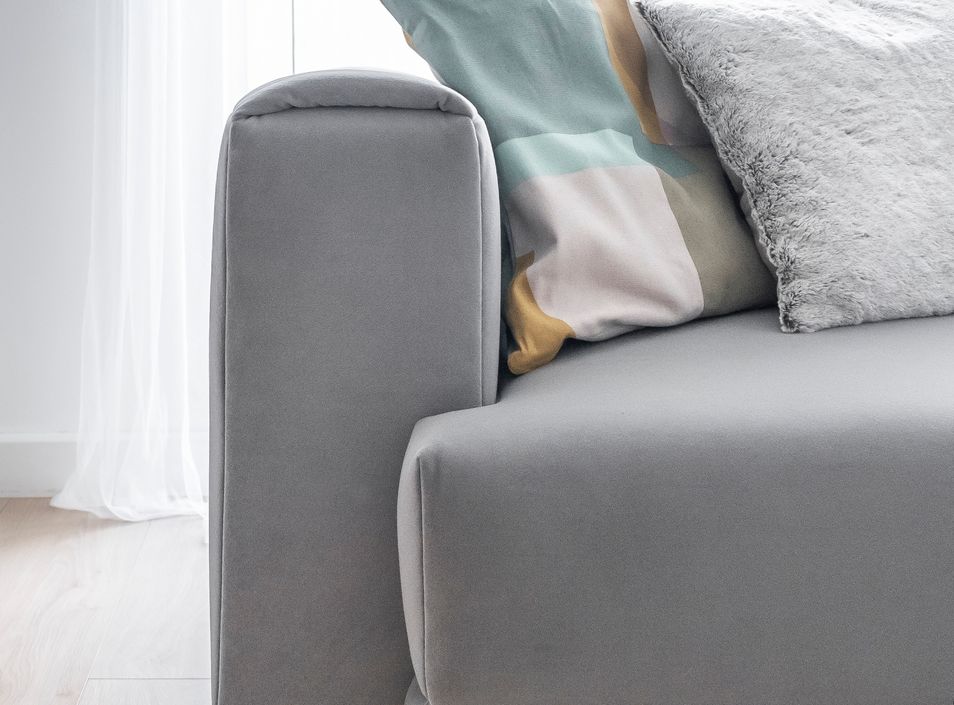Canapé droit convertible coffre tissu velours Davina 248 cm - Photo n°12