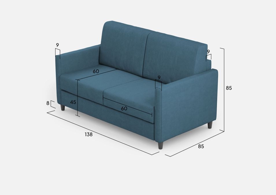 Canapé droit moderne italien tissu bleu Korane - 3 tailles - Photo n°18