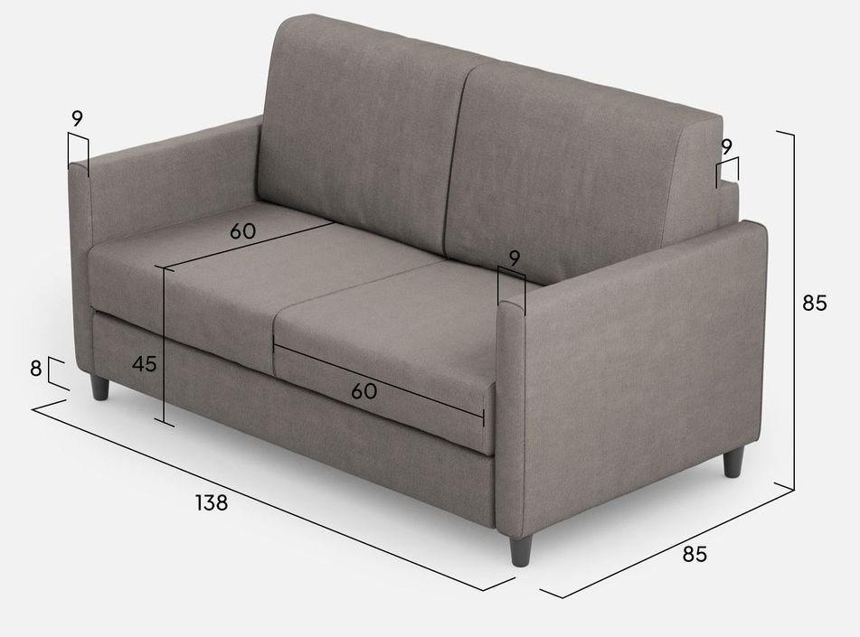 Canapé droit moderne italien tissu gris Korane - 3 tailles - Photo n°9