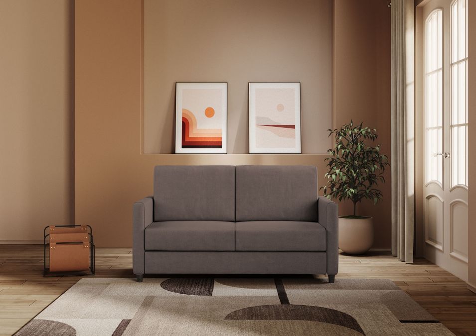 Canapé droit moderne italien tissu marron Korane - 3 tailles - Photo n°13