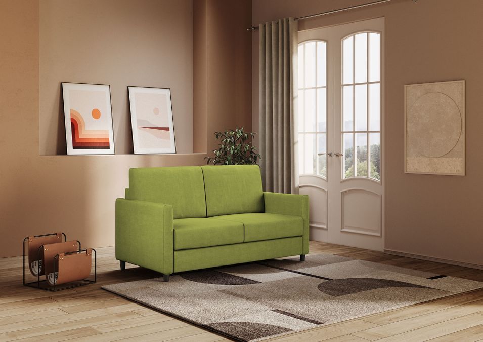Canapé droit moderne italien tissu vert pistache Korane - 3 tailles - Photo n°3