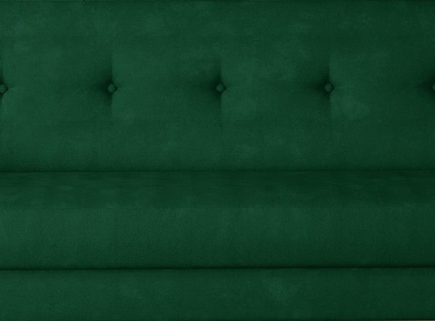 Canapé lit 3 places tissu vert foncé et pieds en bois de hêtre Saline 216 cm - Photo n°3
