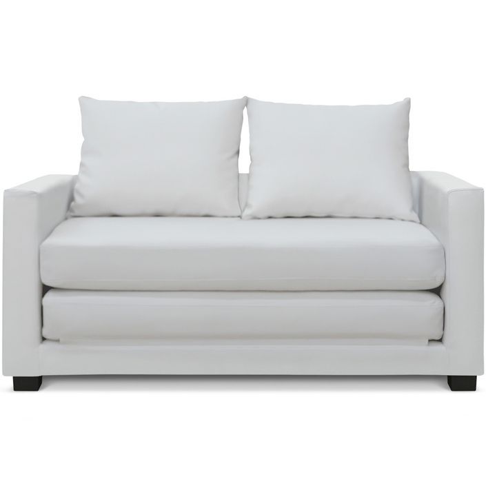 Canapé lit simili cuir blanc Maryote - Photo n°1