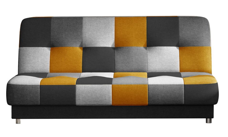 Canapé lit tissu mulitcouleur orange Kady 192 cm - Photo n°1