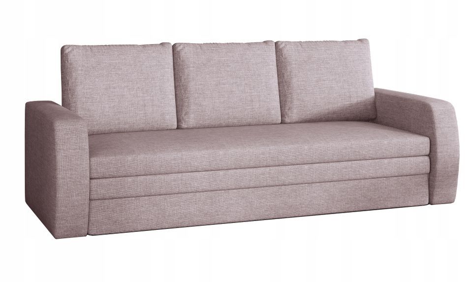 Canapé lit tissu parme clair avec coffre de rangement Liverna 220 cm - Photo n°1