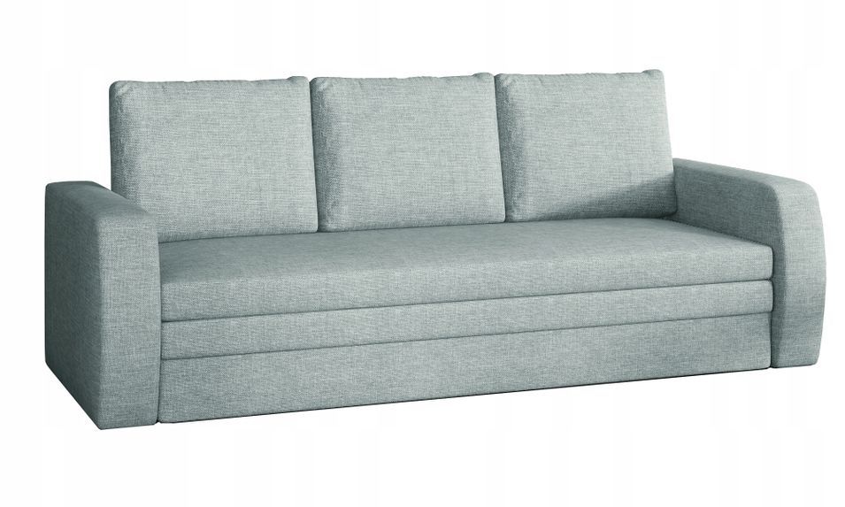 Canapé lit tissu vert d'eau avec coffre de rangement Liverna 220 cm - Photo n°1